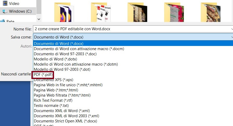 Come creare PDF editabile con Word